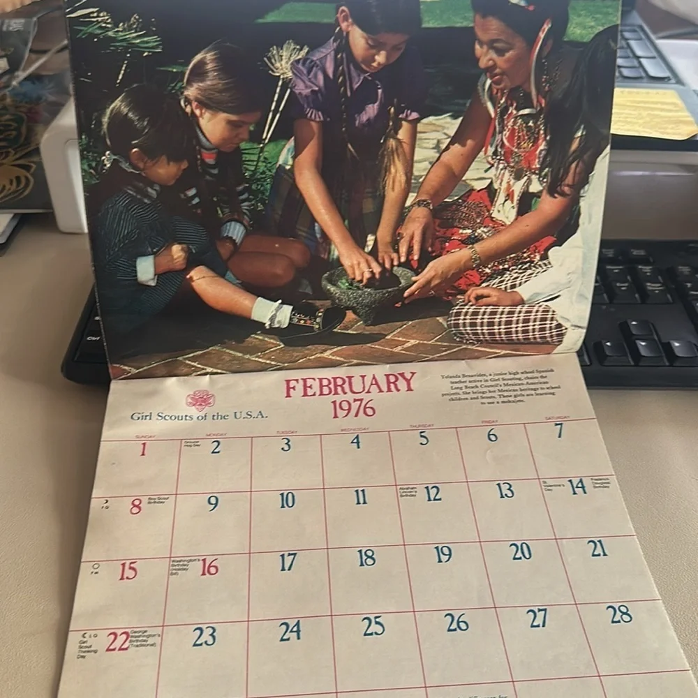 Vintage 1976 Girl Scout Calendar
